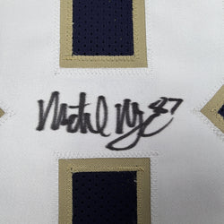 Autographed/Signed Michael Mayer Notre Dame Blue College Football Jersey Beckett BAS COA