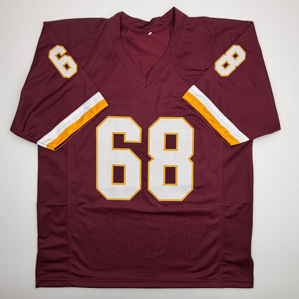 Autographed/Signed Russ Grimm HOF 2010 Washington Maroon Football Jersey JSA COA