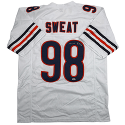 Autographed/Signed Montez Sweat Chicago White Football Jersey PSA/DNA COA