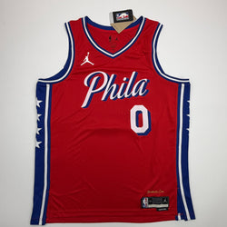 Autographed/Signed Tyrese Maxey Philadelphia 76ers Sixers Red Authentic Basketball Jersey Fanatics COA