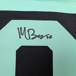 Autographed/Signed Matty Beniers Seattle Kraken Blue Authentic Hockey Jersey Fanatics COA