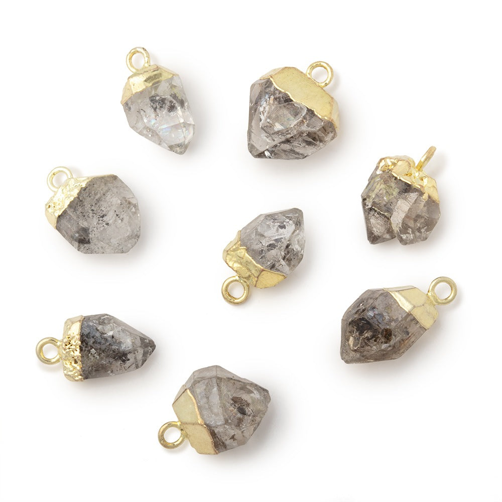 9-11mm Gold Leaf Herkimer Diamond Crystal Quartz Focal Pendant (ONLINE ORDER ONLY)