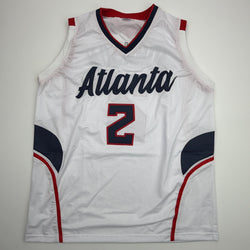 Autographed/Signed Joe Johnson Atlanta White Basketball Jersey Beckett BAS COA