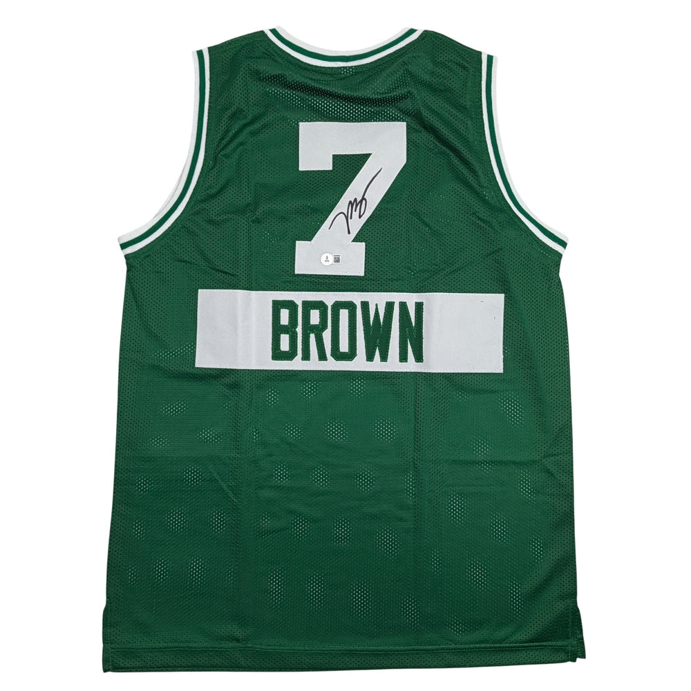 Autographed/Signed Jaylen Brown Boston Green City Edition Basketball Jersey Beckett BAS COA (ONLINE ORDER ONLY)