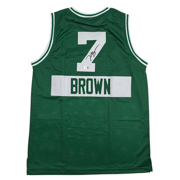 Autographed/Signed Jaylen Brown Boston Green City Edition Basketball Jersey Beckett BAS COA