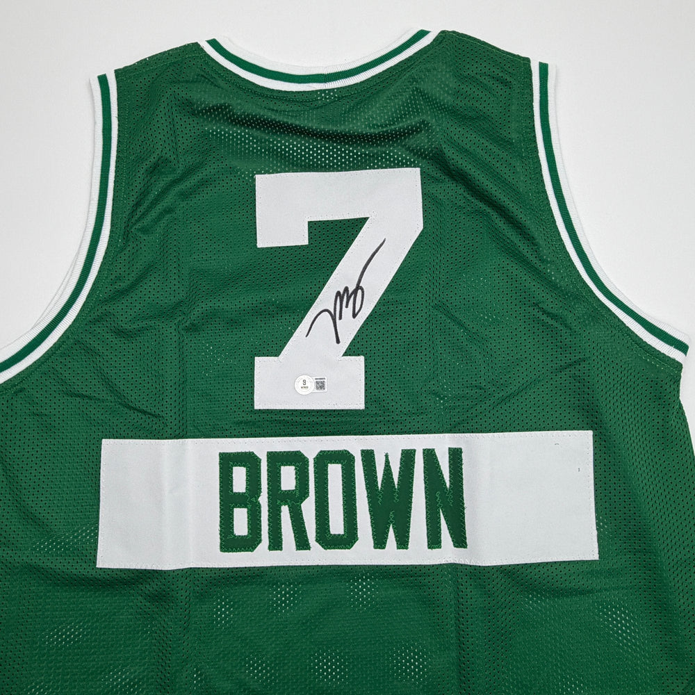 Autographed/Signed Jaylen Brown Boston Green City Edition Basketball Jersey Beckett BAS COA (ONLINE ORDER ONLY)