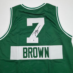 Autographed/Signed Jaylen Brown Boston Green City Edition Basketball Jersey Beckett BAS COA (ONLINE ORDER ONLY)