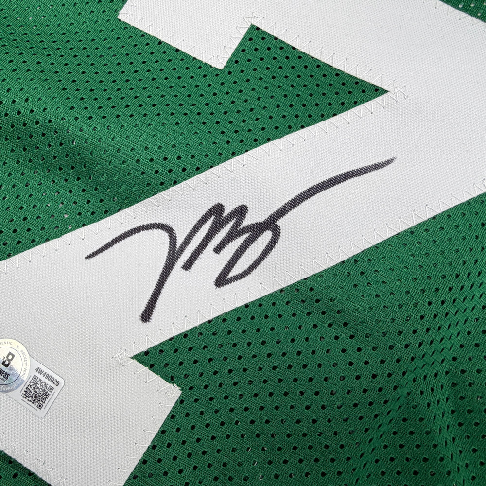 Autographed/Signed Jaylen Brown Boston Green City Edition Basketball Jersey Beckett BAS COA (ONLINE ORDER ONLY)