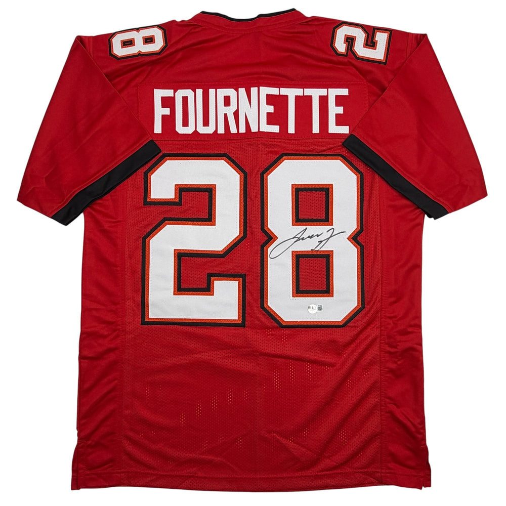 Autographed/Signed Leonard Fournette Tampa Bay Red Football Jersey Beckett BAS COA