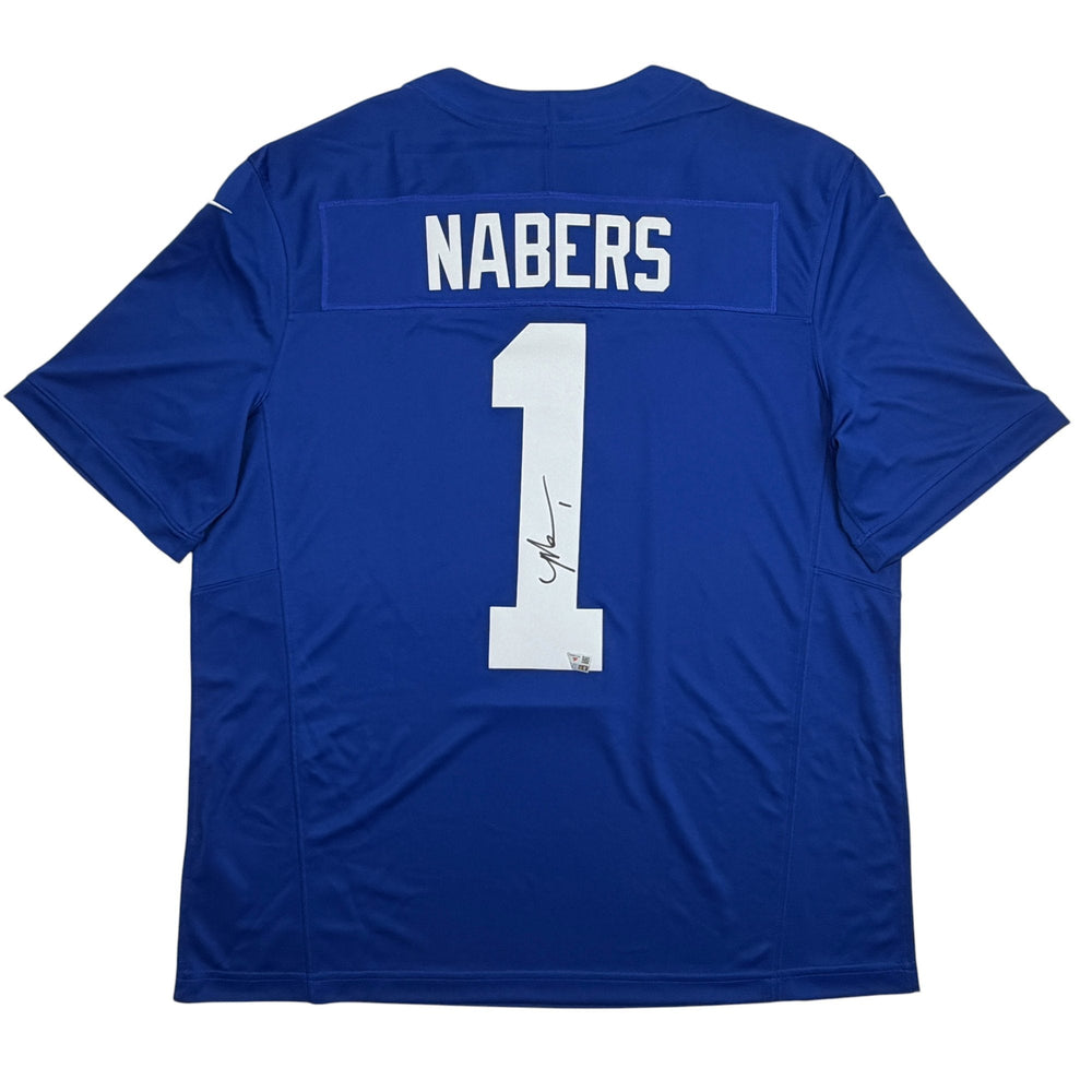 Autographed/Signed Malik Nabers New York Giants Blue Authentic Football Jersey Fanatics COA (ONLINE ORDER ONLY)