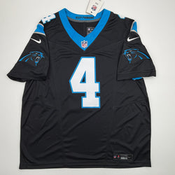 Autographed/Signed Tetairoa McMillan Carolina Panthers Black Authentic Football Jersey Fanatics COA (ONLINE ORDER ONLY)