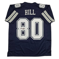 Autographed/Signed Tony Hill Dallas Blue Football Jersey JSA COA