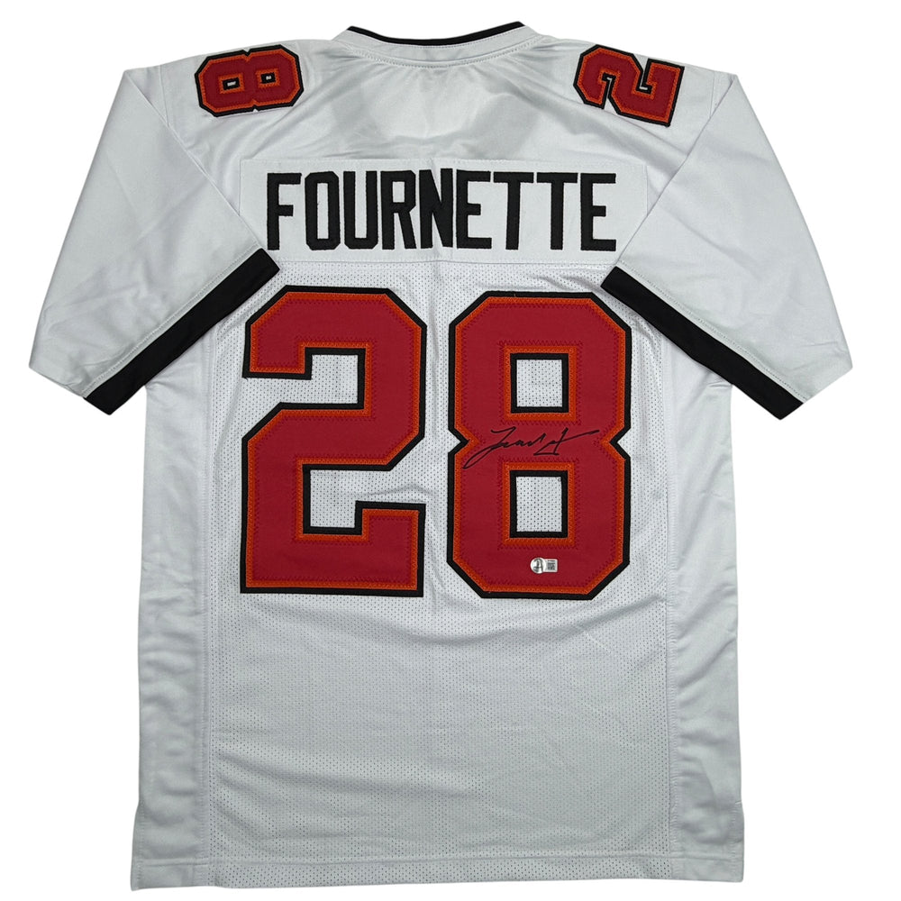 Autographed/Signed Leonard Fournette Tampa Bay White Football Jersey Beckett BAS COA (ONLINE ORDER ONLY)