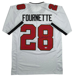 Autographed/Signed Leonard Fournette Tampa Bay White Football Jersey Beckett BAS COA (ONLINE ORDER ONLY)