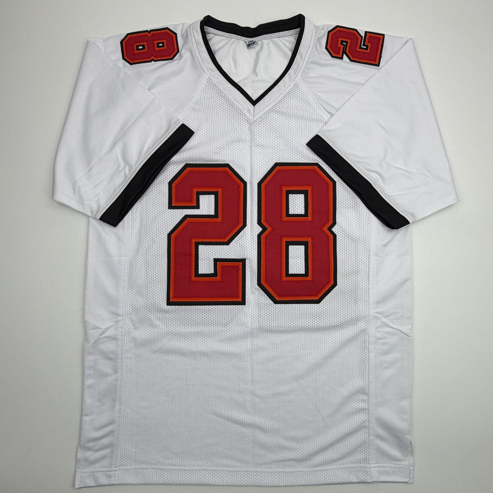 Autographed/Signed Leonard Fournette Tampa Bay White Football Jersey Beckett BAS COA (ONLINE ORDER ONLY)