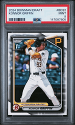 Graded 2024 Topps Bowman Draft Konnor Griffin #BD22 Rookie RC Baseball Card PSA 9 Mint