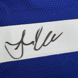 Autographed/Signed Amani Toomer New York Blue Football Jersey PSA/DNA COA