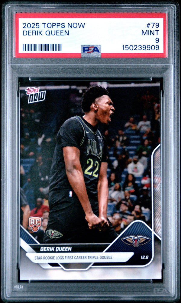 Graded 2025 Topps Now Derik Queen #79 Rookie RC Basketball Card PSA 9 Mint