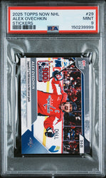 Graded 2025 Topps Now Alex Ovechkin #29 Hockey Card PSA 9 Mint