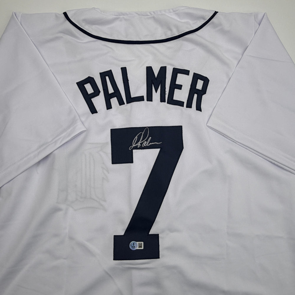 Autographed/Signed Dean Palmer Detroit White Baseball Jersey Beckett BAS COA