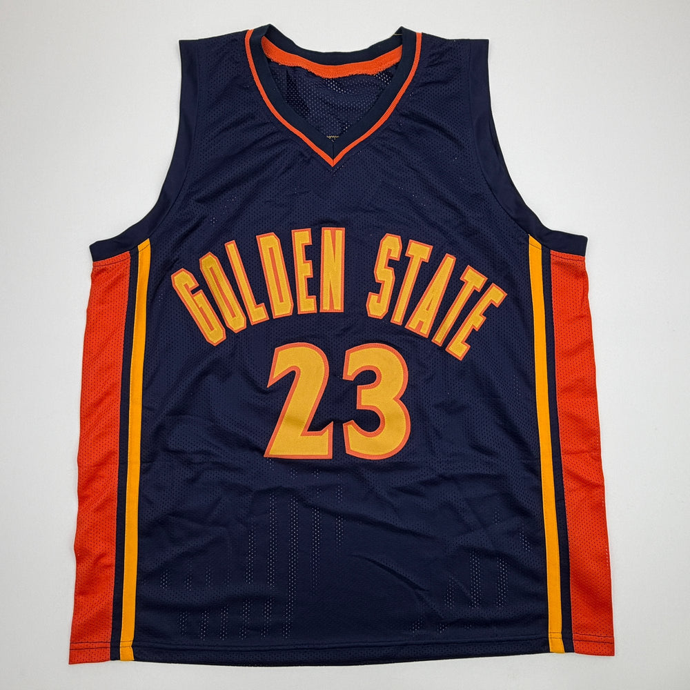 Autographed/Signed Jason Richardson Golden State Navy Blue Basketball Jersey Beckett BAS COA