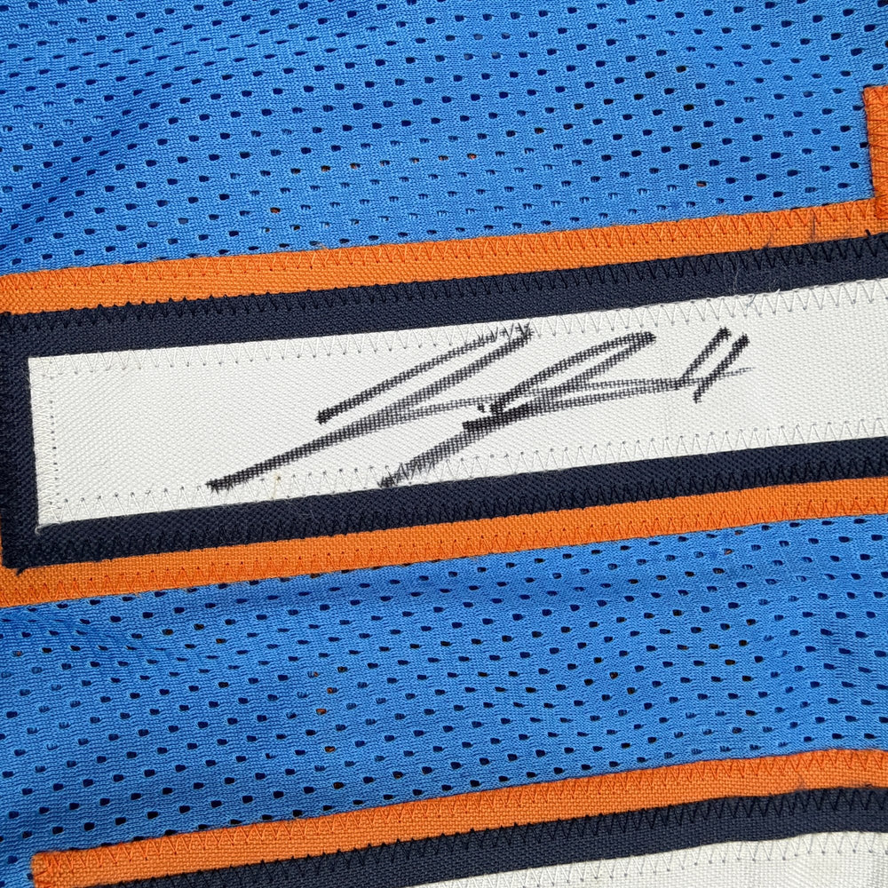 Autographed/Signed Isaiah Joe Oklahoma City OKC Blue Basketball Jersey JSA COA