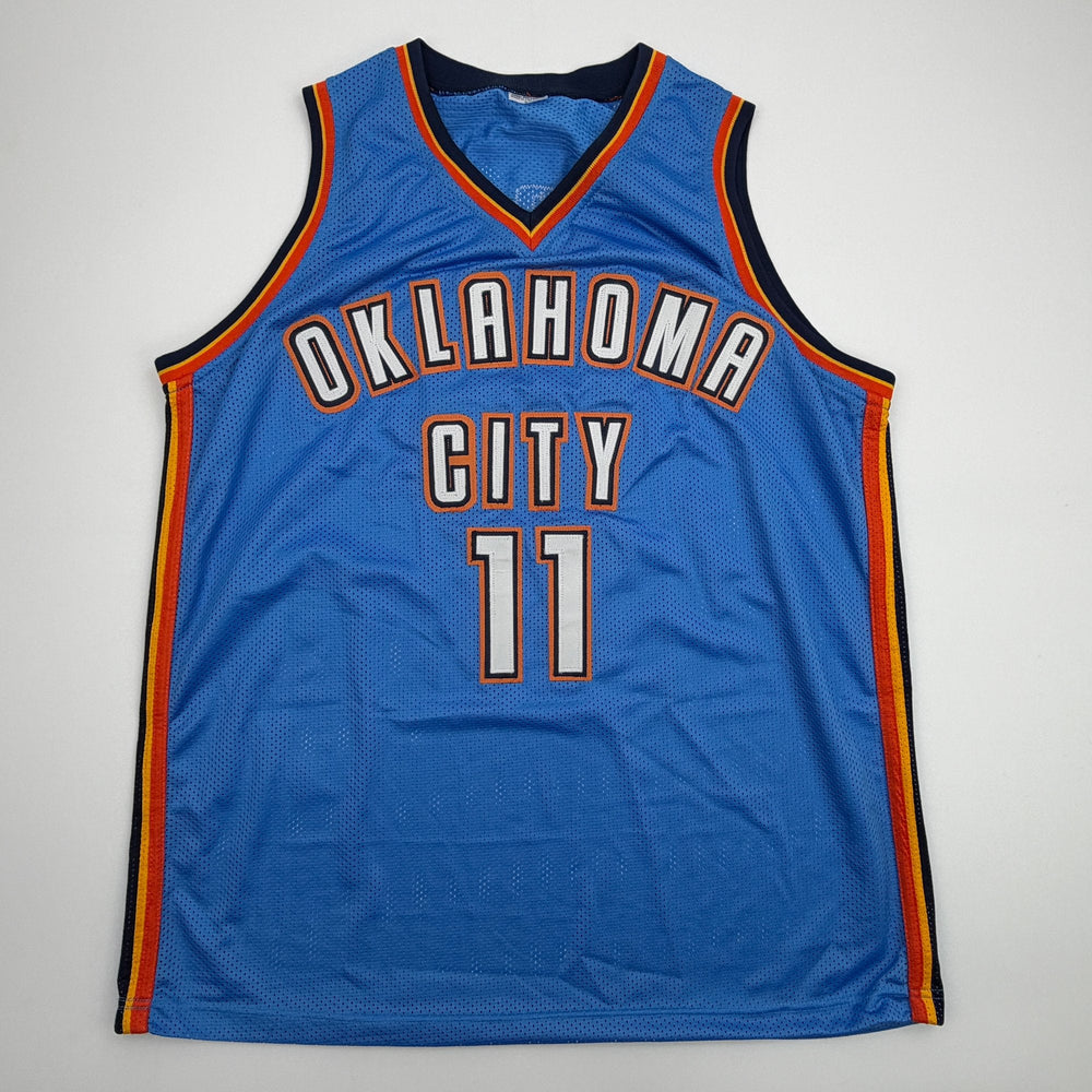 Autographed/Signed Isaiah Joe Oklahoma City OKC Blue Basketball Jersey JSA COA