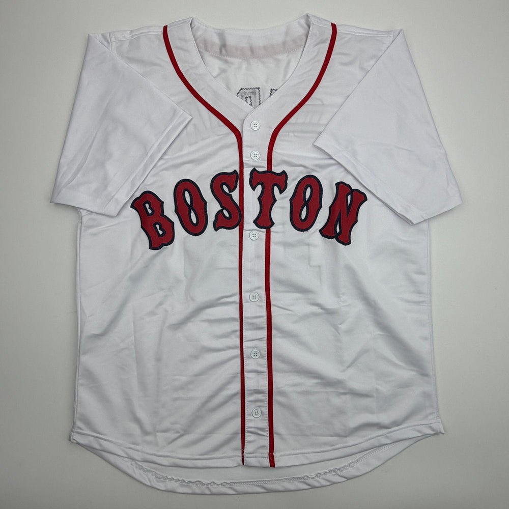 Autographed/Signed Jim Lonborg Cy Young 67 Boston White Baseball Jersey JSA COA
