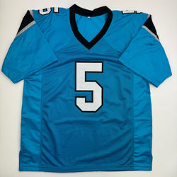 Autographed/Signed Rico Dowdle Carolina Blue Football Jersey Beckett BAS COA