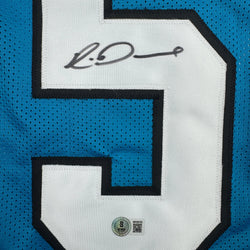 Autographed/Signed Rico Dowdle Carolina Blue Football Jersey Beckett BAS COA