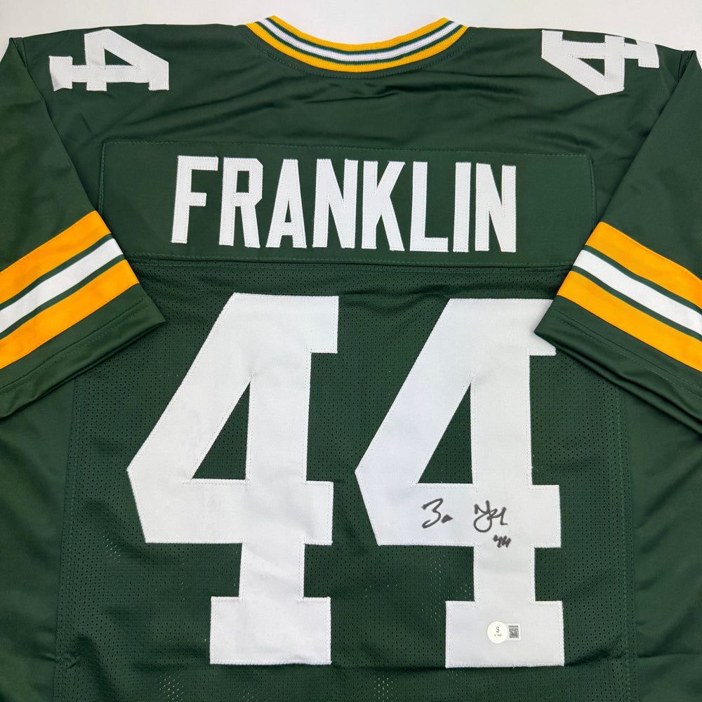 Autographed/Signed Zaire Franklin Green Bay Green Football Jersey Beckett BAS COA