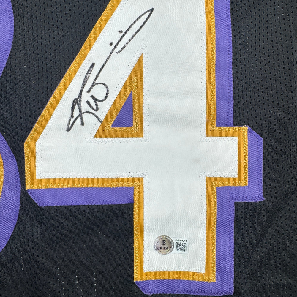 Autographed/Signed Ricky Williams Baltimore Black Football Jersey Beckett BAS COA