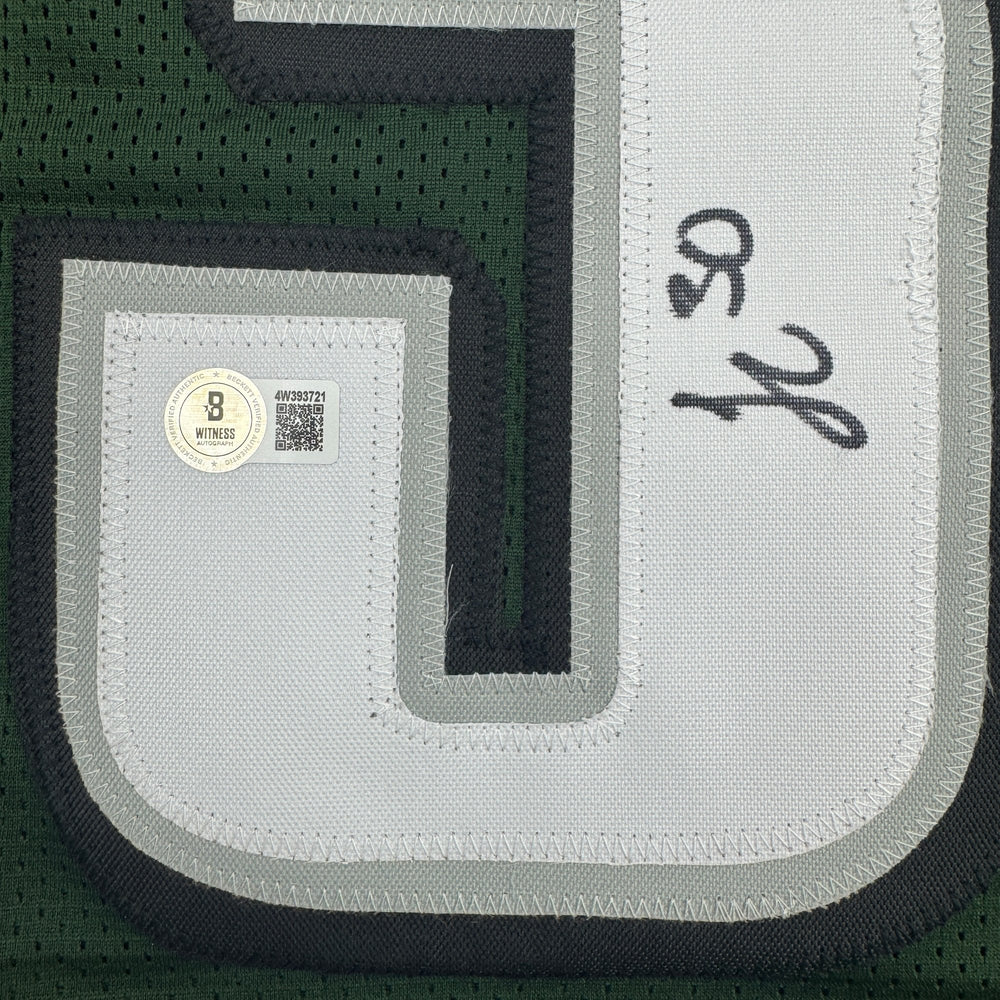Autographed/Signed Jihaad Campbell Philadelphia Green Football Jersey Beckett BAS COA