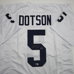 Autographed/Signed Jahan Dotson Penn State White College Football Jersey Beckett BAS COA