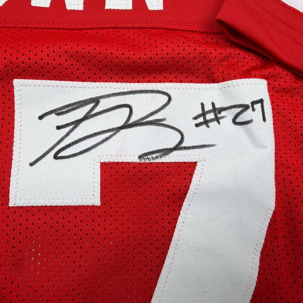 Autographed/Signed Ji'Ayir Brown San Francisco Red Football Jersey Beckett BAS COA