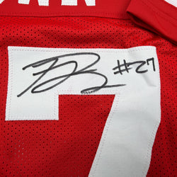 Autographed/Signed Ji'Ayir Brown San Francisco Red Football Jersey Beckett BAS COA
