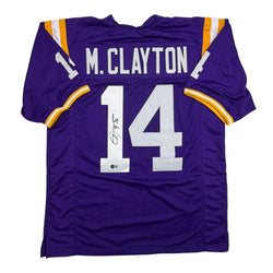 Autographed/Signed Michael Clayton LSU Purple College Football Jersey JSA COA