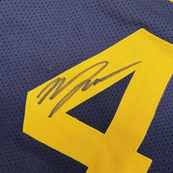 Autographed/Signed Moses Moody Golden State Navy Blue Basketball Jersey Beckett BAS COA