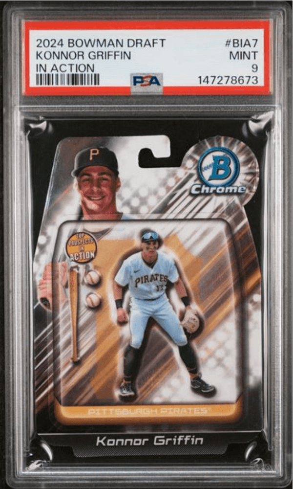 Graded 2024 Topps Bowman Draft Konnor Griffin #BIA7 In Action Rookie RC Baseball Card PSA 9 Mint
