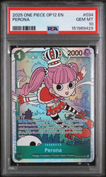 Graded 2025 One Piece Perona #034 OP12 Legacy of the Master Trading Card Game PSA 10 Gem Mint