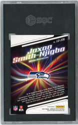 Graded 2023 Panini Donruss Optic Jaxon Smith Njigba #LUJSN Light It Up Purple Stars Prizm /25 Rookie RC Football Card SGC 10 Gem Mint