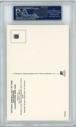 Graded Baseball Hall of Fame Plaque Willie Mays Signed Autographed Baseball Postcard PSA 7 Near Mint