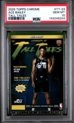 Graded 2025 Topps Chrome Ace Bailey #TT23 Tall Tales Rookie RC Basketball Card PSA 10 Gem Mint