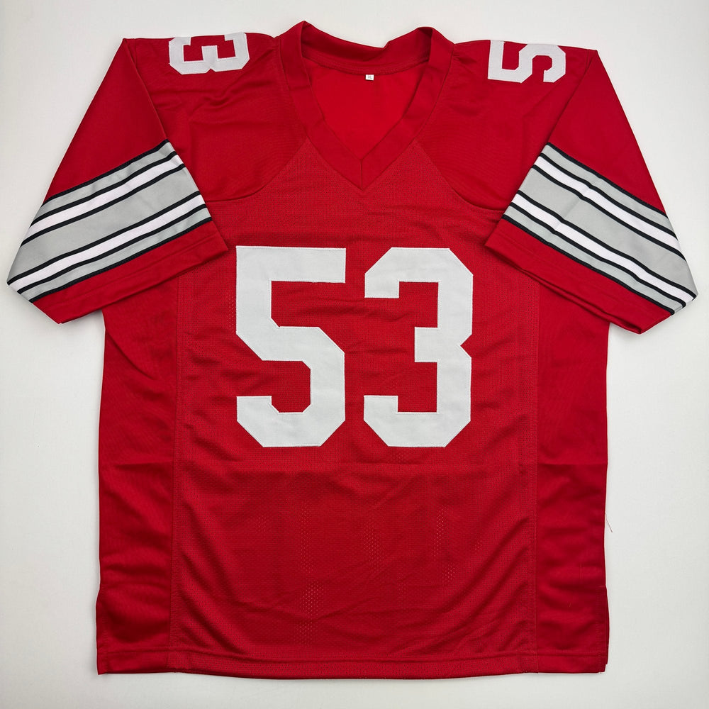 Autographed/Signed Randy Gradishar Ohio State Red College Football Jersey JSA COA