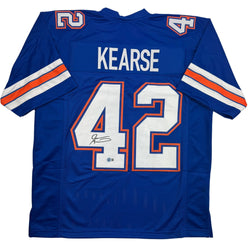Autographed/Signed Javon Kearse Florida Blue College Football Jersey Beckett BAS COA