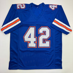 Autographed/Signed Javon Kearse Florida Blue College Football Jersey Beckett BAS COA