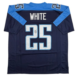 Autographed/Signed LenDale White Tennessee Navy Blue Football Jersey Beckett BAS COA