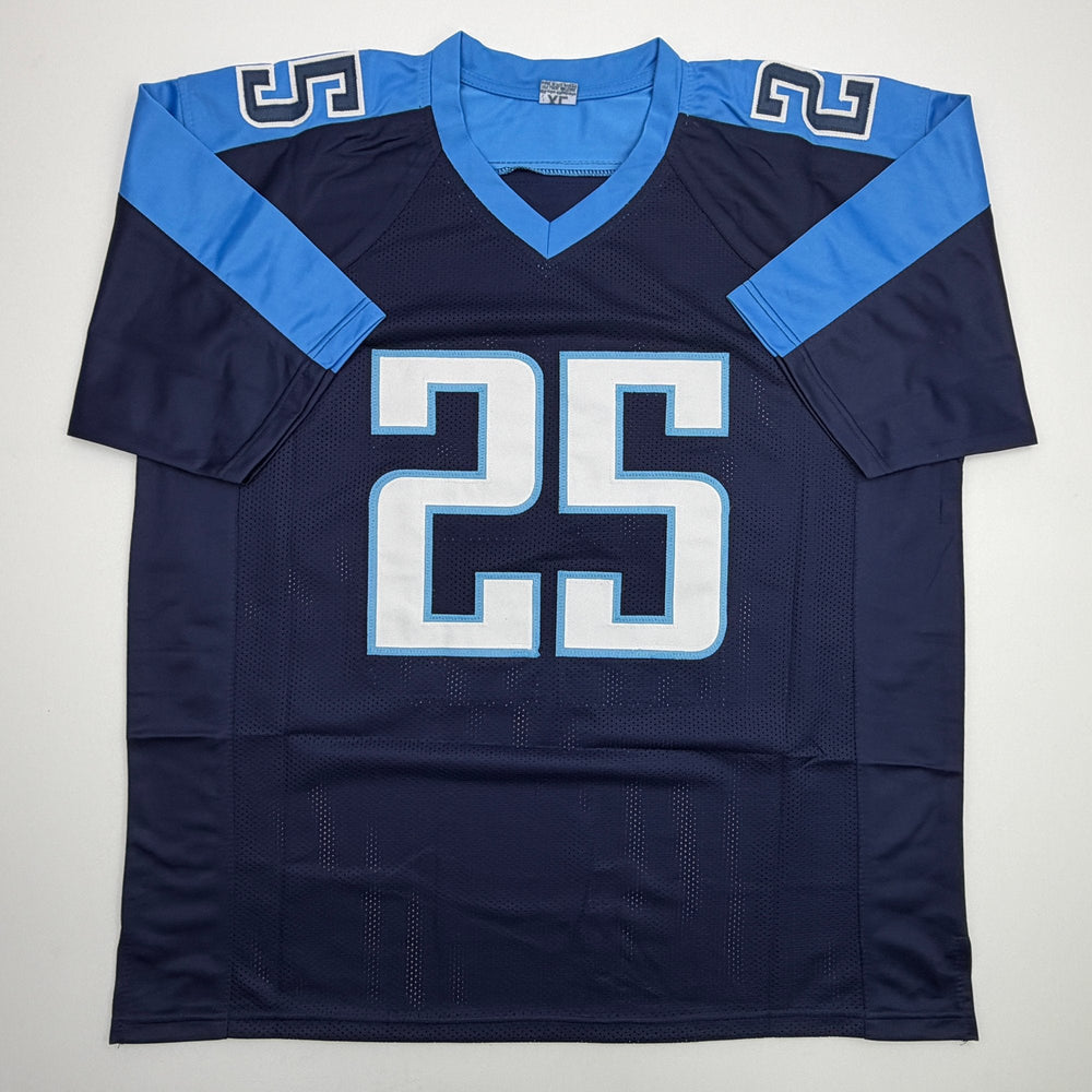Autographed/Signed LenDale White Tennessee Navy Blue Football Jersey Beckett BAS COA