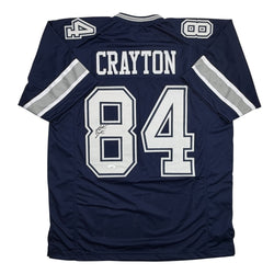 Autographed/Signed Patrick Crayton Dallas Blue Football Jersey JSA COA