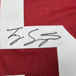 Autographed/Signed Tyler Ty Simpson Alabama Red College Football Jersey Beckett BAS COA (ONLINE ORDER ONLY)
